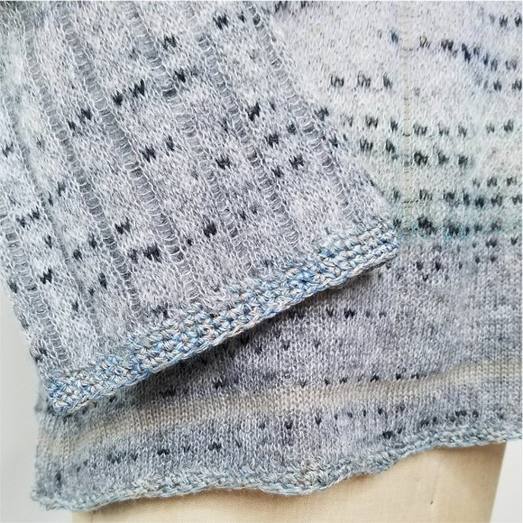 Free People Womens Sweater Top Blue Moon Crochet Knit Mohair Blend S - Picture 7 of 11